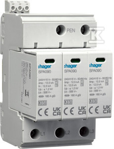 Hager SPA930 SRAUTŲ RIBA T1T2 MOV 3P LIMP=37.5KA