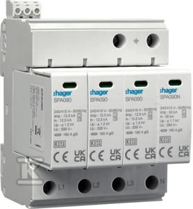 Hager SPA931 OGR.PRZEP.T1+T2 4P TN-S/TT 40KA