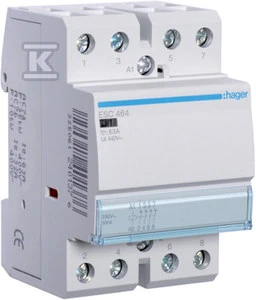 Hager modulinis kontaktorius 63A 0NO 4R 230V AC (ESC464)
