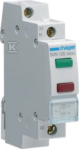 Hager LED signalinė lemputė žalia + raudona 230V AC (SVN126)
