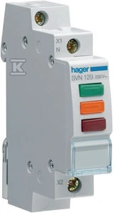 Hager Modulinė lempa 3 fazių raudona/žalia/oranžinė 230-400V kintamoji srovė (SVN129)