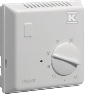 Hager Termostat 230V 10A 5-30 °C IP30 balta (EK054)