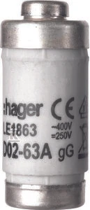 Hager WKŁ.BEZP.D0 D02/E18 63A 400V GL/GG