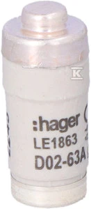 Hager WKŁ.BEZP.D0 D02/E18 63A 400V GL/GG