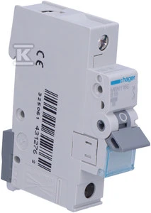 Automatinis jungiklis HAGER 1P B 6kA, 16 A