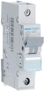 Hager grandinės pertraukiklis 1P B 25A 6kA AC (MBN125E)