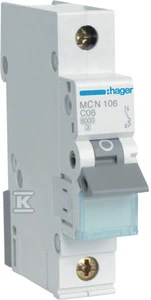 Automatinis jungiklis Hager MC106 (6A, 1P, 230V, 6kA)