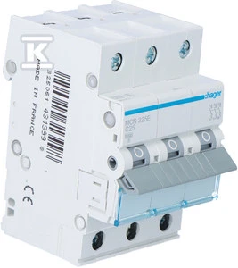 Automatinis jungiklis Hager MC325 (25A, 3P, 400V, 6kA)