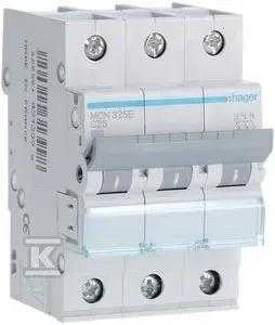 Automatinis jungiklis Hager MC325 (25A, 3P, 400V, 6kA)