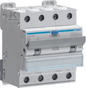 Hager 3 + NB 40A 0,03A A 6kA RCBO (ADM440C) tipas