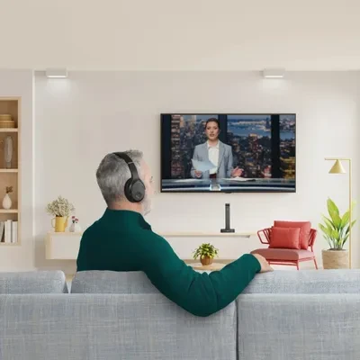 Hama televizorinės ausinės su lankeliu ant galvos 2,4 GHz Bluetooth su garso reguliavimu