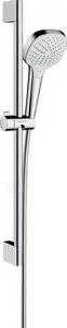 Hansgrohe Croma Select E Vario dušo komplektas 650 mm, EcoSmart 9l/min, 3 srovės, baltas/chromas