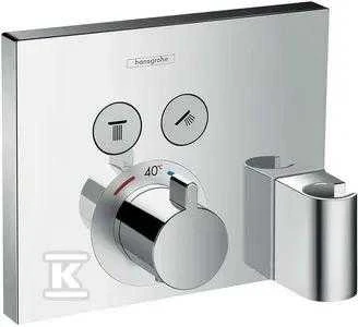 Hansgrohe ShowerSelect termostatinis maišytuvas su 2 išėjimais ir dušo galvos FixFit laikikliu, chromas