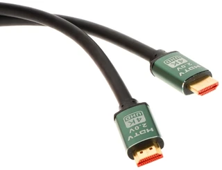 HDMI laidas su žaliais metaliniais antgaliais