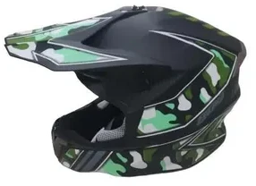 Nezatříděno Nežinomas Motociklininko šalmas HD-806, M (57-58 cm), juoda/žalia