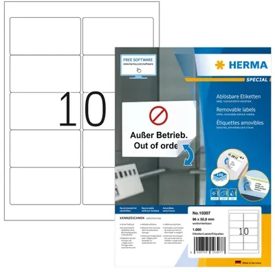 Herma adresų etiketės 1000 vnt (10307)