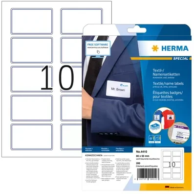 HERMA 4410 lipni etiketė Mėlyna, Balta Suapvalintas stačiakampis Keičiama 200 vnt
