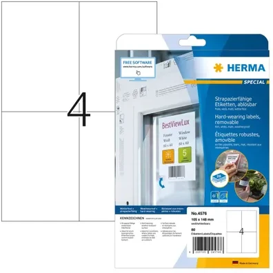 HERMA 4576 lipni etiketė Balta Keičiama 80 vnt