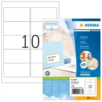 HERMA 4667 ženklinimo etiketė Balta