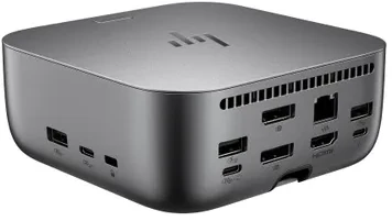 HP „Thunderbolt 4 Ultra Dock G6“ 280 W su kombinuotu kabeliu - 5x USB-A, 2x USB-C, 1x USB-C „Thunderbolt 4“, 2x DisplayPort, 1x HDMI, 1x RJ-45, „Meteor Sidabrinis“, 3 metai