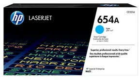 Hewlett Packard (HP) HP 654A žalsvai mėlyna originalioji LaserJet dažų kasetė, spalvota LaserJet M651 (15 000 puslapių)