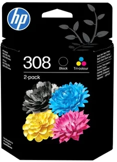 HP 308 juoda i spalva dwupak 6L6S6UE
