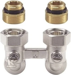 Honeywell Home „Honeywell“ dvigubo kampinio vožtuvo su 1/2 colio uždarymo svirtimi V2495EY015A