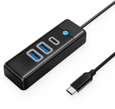 Orico Hub adapteris USB-C prie 2x USB 3.0 + USB-C, 5 Gbps, 0.15 m (juodas)