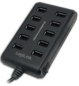 LOGILINK UA0125 LOGILINK – 10 prievadų USB2.0 šakotuvas su jungikliu ON / OFF