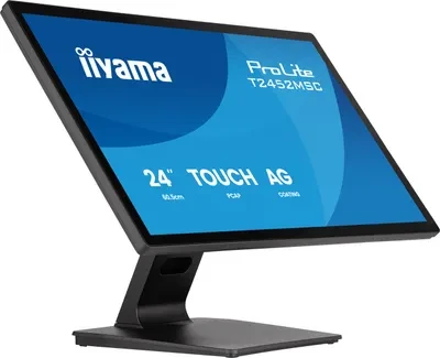 „iiyama ProLite T2452MSC-B2AG“ kompiuterio monitorius, 61 cm (24 colių), 1920 x 1080 pikselių, „Full HD“ LED, lietimui jautrus ekranas, juodas