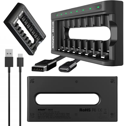 Xtar 8 x Ni-MH ir 1,5V Li-ion AA/AAA akumuliatorių kroviklis BC8