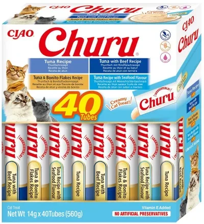 INABA CAT CHURU VARIETIES tuno skanėstas katėms 40x14 g