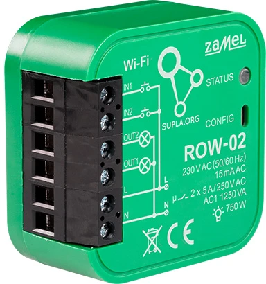 Zamel Supla ROW-02 - 2x relė 230V Wifi - Android/iOS programėlė