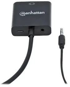 Intracom MANHATTAN HDMI į VGA keitiklis HDMI Vyriškas į VGA Moteris su garsu juodas
