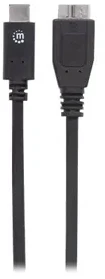 Intracom Manhattan USB 3.1 C/Micro-B, 1 m USB laidas 3.2 Gen 1 (3.1 Gen 1) USB C Micro-USB B Juoda
