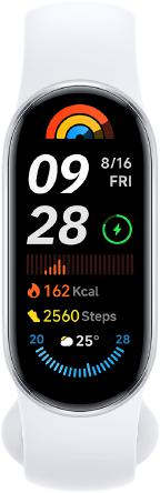 Išmanioji apyrankė Xiaomi Smart Band 9,  sidabrinės spalvos