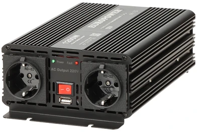 EuroPower 12V 1200W įtampos keitiklis su dviem rozetėmis