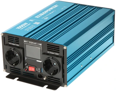 Europower 1000W įtampos keitiklis su LCD ekranu ir USB