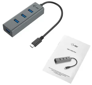 I-tec Metal C31HUBMETAL403 sąsajos šakotuvas USB 3.2 Gen 1 (3.1 Gen 1) Type-C 5000 Mbit/ai Pilka