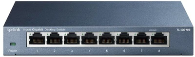 Šakotuvas TP-LINK 8 prievadų metalinis gigabito komutatorius, 5 10/100/1000M RJ45, palaikantis GMP Snooping, IEEE 802.1p QoS, „Plug and Play“ metaliniame korpuse