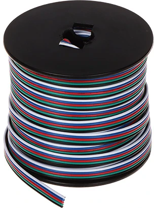 Orno Przewód, RGBW LED juostų kabelis, 5x0.35mm2, 25m