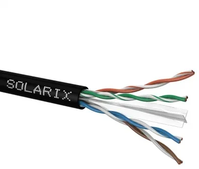 „Solarix CAT6 UTP PE Fca“ lauko instaliacijos kabelis, 500 m/ritė, SXKD-6-UTP-PE