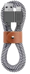„Native Union Belt Cable XL“ – USB-C laidas – „Lightning“, 3 m (zebras)