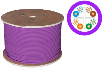 Alantec Cable U / UTP kat.6 LSOH 4x2x23AWG B2ca 500m (VIOLETINĖ danga) 25 metų garantija, kokybės tyrimai INTERTEK laboratorijoje (JAV) ALANTEC - ALANTEC