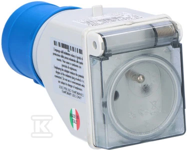 Pramoninis 16A adapteris su permatomu dangteliu