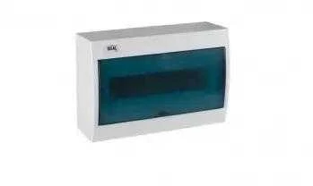 Kanlux 23612 Moduliniai skirstytuvai, plastikiniai, 1x12, montuojami ant paviršiaus, IP30 IK07 N+PE II klasė, skaidrios mėlynos durys, KDB-S12T, balta 23612