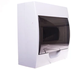 Kanlux 3832 Modulinis paskirstymo skydas plastikinis 1x8 paviršinio montavimo IP40 IK06 N+PE II klasės skaidrus durų rutulys DB108S 1X8P/SMD balta 3832