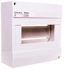Kanlux 3852 Moduliniai skirstomieji įrenginiai, plastikiniai, 1x8, montuojami ant paviršiaus, IP30 IK06 N+PE II klasė, be durų DB108W 1X8P/SM balta 3852