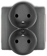 Karlik Elektrotechnik 11DGPRSO-2zp DECO Soft Lizdas double su/u rėmo grafitui 11DGPRSO-2zp