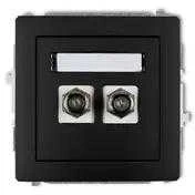Karlik Deco dvigubas F tipo antenos lizdas juodas matinis (12DGF-2)